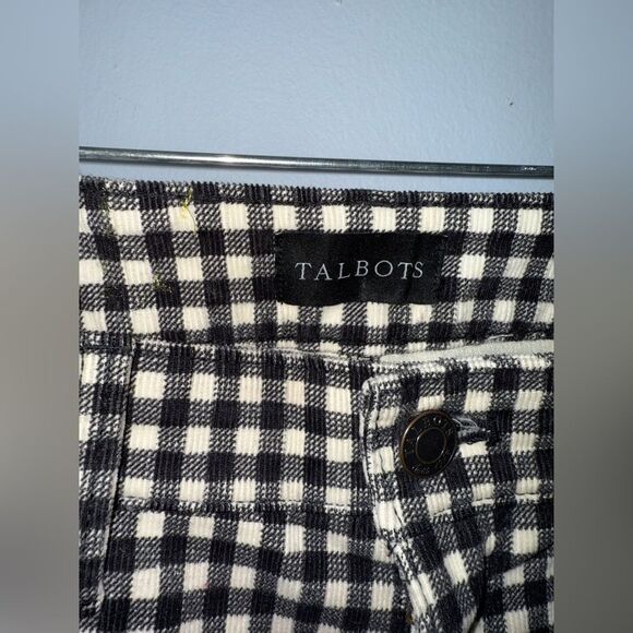 Talbots Women’s Plaid Straight Leg Corduroy Crop Pants size 6P EUC holiday - Picture 5 of 10